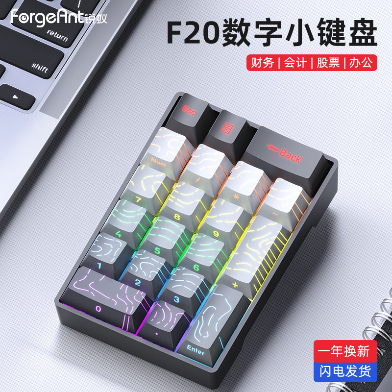 Ruiyi F20 デジタルメカニカルキーパッド有線 20 キーラップトップ外部ミニポータブル財務オフィス|undefined
