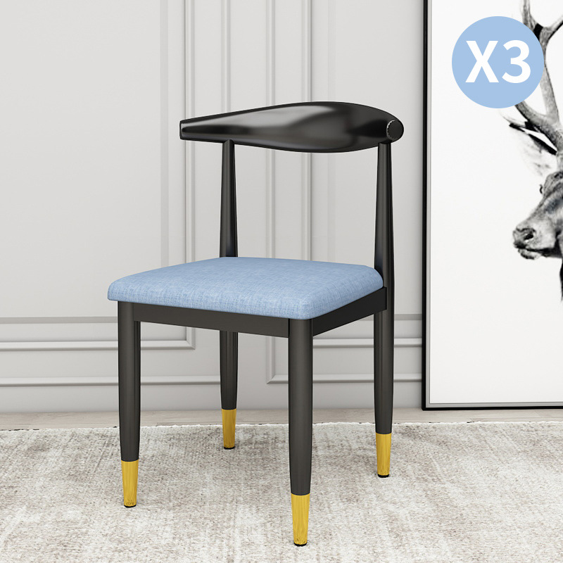 Mesa de comedor silla de lujo ligera silla de cuerno casera respaldo escritorio para aprender maquillaje simple silla de negociación especial de restaurante moderno
