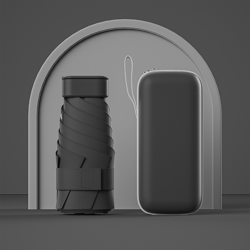 Protector solar creativo, vinilo, sombrilla, mini pequeño, seis paraguas, femenino, 40% de descuento, bolsa, sombrilla, lluvia y sombrilla de doble uso al por mayor