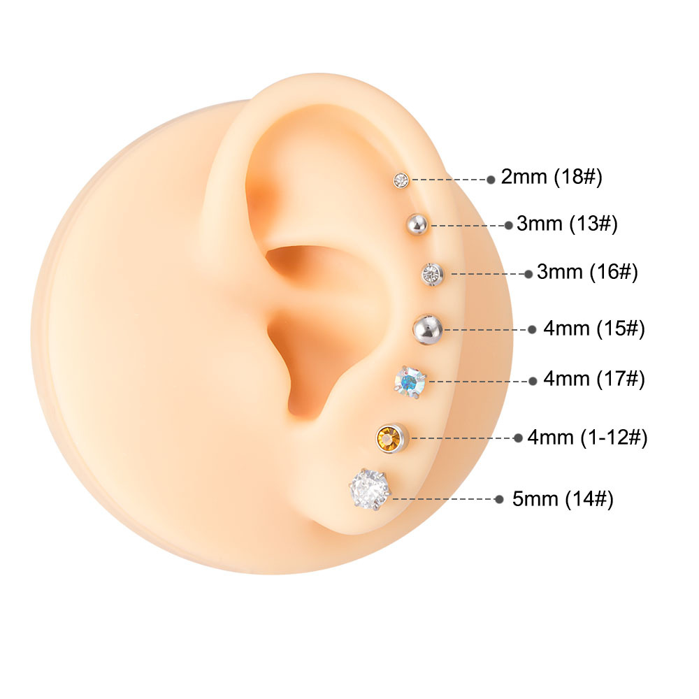 Simple Style Solid Color Stainless Steel Plastic Inlay Artificial Gemstones Puncture aids 1 Piece