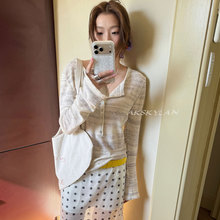AKskylan ��ɫ�뿪����֯��Ů����΢͸��Ƭ����糤������Ů30268