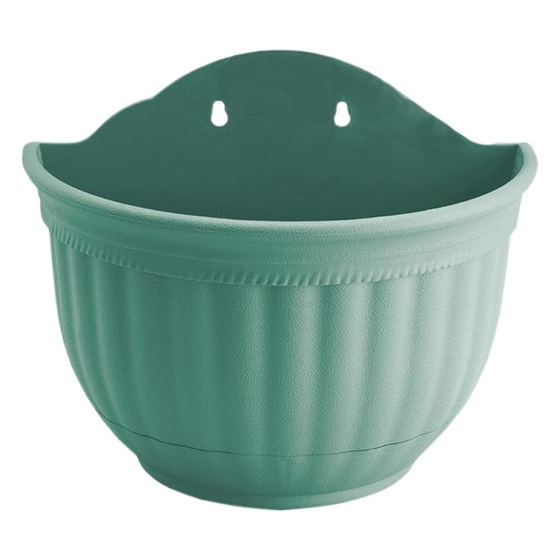 Maceta de plástico para colgar en la pared HG-2987-2986 con textura de imitación de cuero, maceta colgante para plantas de interior y exterior, transpirable y duradera para flores.