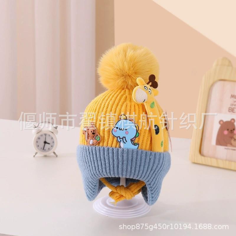 Gorro de punto para bebés abrigado y grueso, de lana – para recién nacidos en invierno, venta al por mayor.