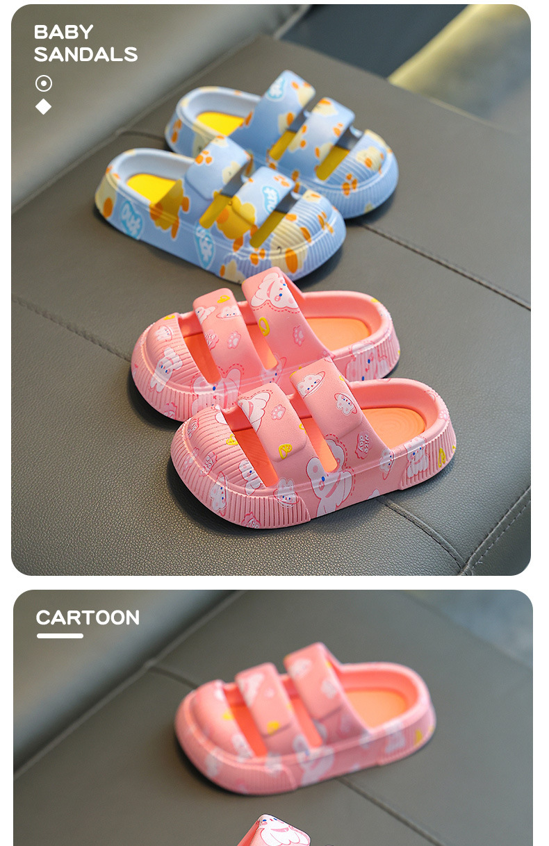 Kid's Cartoon Style Animal Round Toe Slides Slippers display picture 3