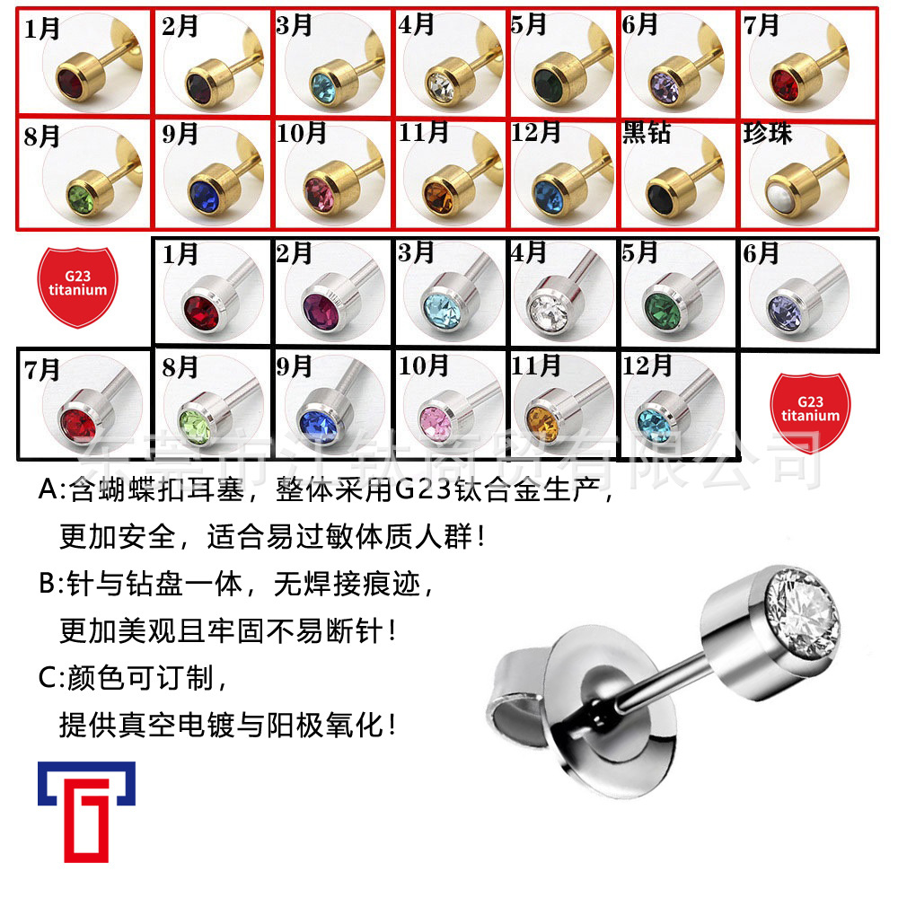 Pointed titanium steel lip stud product view
