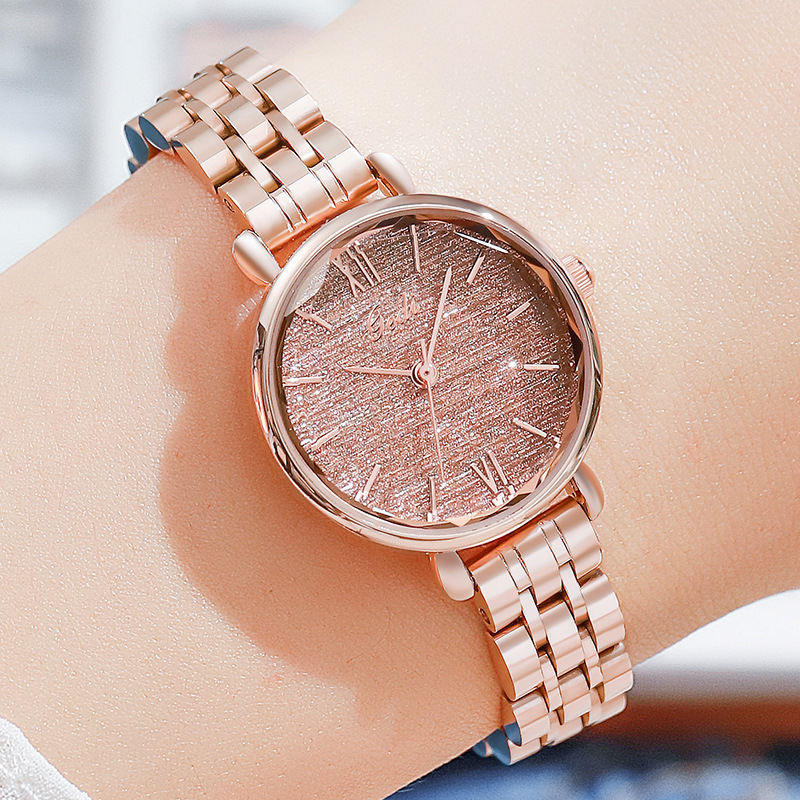 GEDI歌迪新款不锈钢表带女士手表简约小表盘时尚气质石英手表女