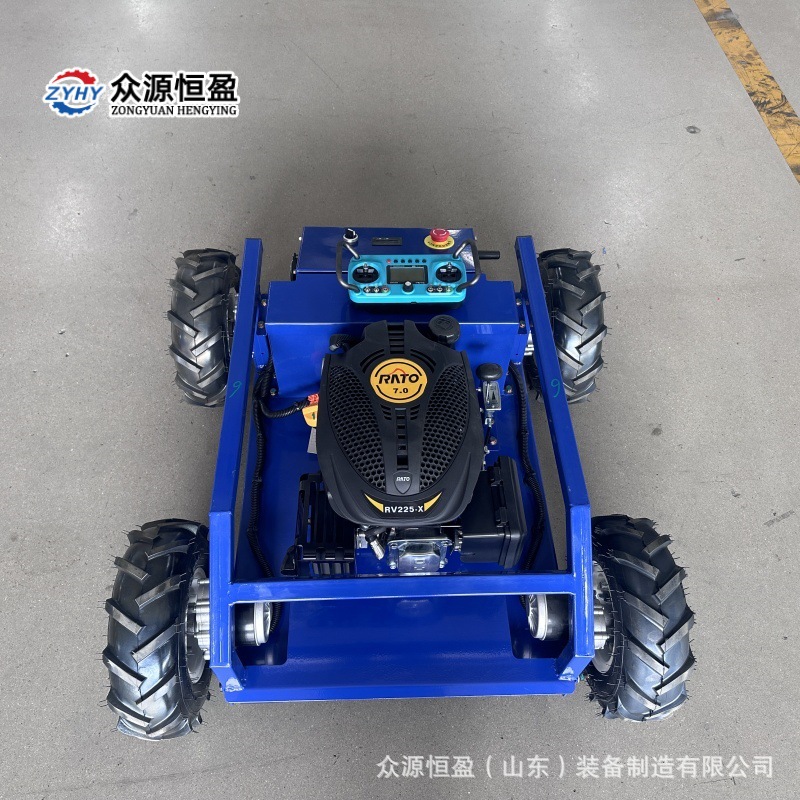 智能遥控四轮割草机 出口割草机家庭农场用 猎豹500型碎草打草机