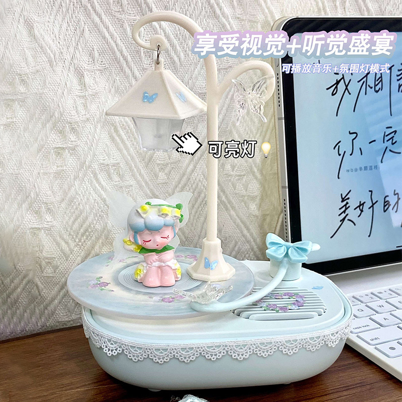 ピアニスト Bluetooth スピーカー高価値デスクトップ雰囲気ライトレトロビニールレコードミニポータブル屋外スピーカー|undefined
