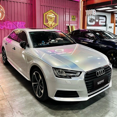 Piano Black Full Car Wrap, Full Auto Color Change Film - rainbow-laser-white-nationwide-installation-included-default-item