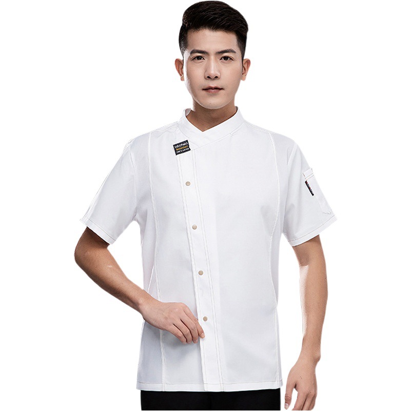 Hotel chef ropa de trabajo de manga corta de los hombres al por mayor de moda transpirable restaurante chino y Occidental hornear pastel cocina Chef ropa