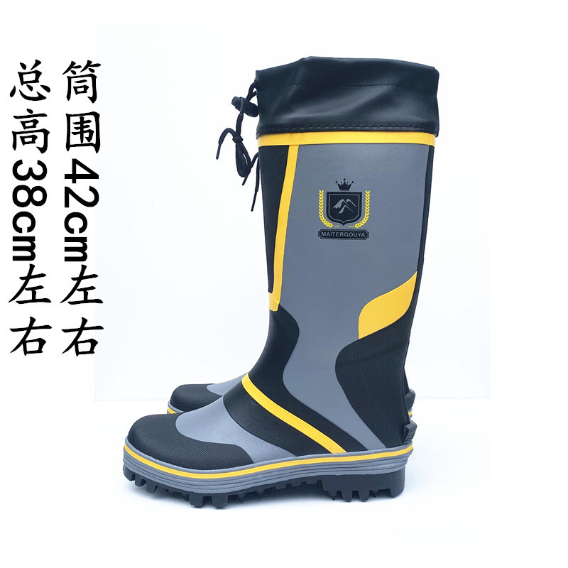 Anti-slip rubber rain boots for men, tall, new style, fashionable, premium water shoes, fishing equipment, waterproof and breathable