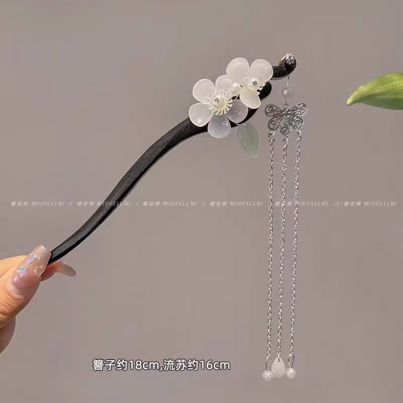 Magnolia pinzas de cabello para mujeres de alto nivel de movimiento de movimiento de estilo antiguo pinzas de cabello de estilo chino nuevo toque de cabello de estilo chino