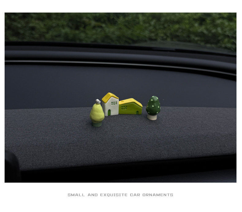 Mini House, Small Tree, Fun Car Interior Decorations, Car Accessories, Electric Vehicle Decoration Accessories, Cute