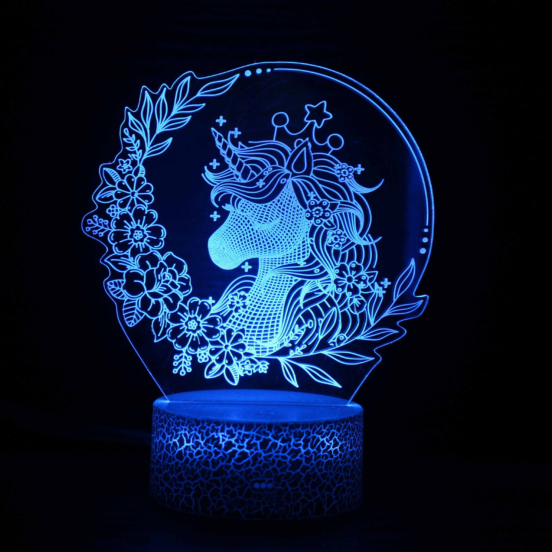 Comercio electrónico transfronterizo dedicado a la serie unicornio 3D lámpara de mesa LED lámpara de regalo creativo visual estéreo colorido luz de la noche