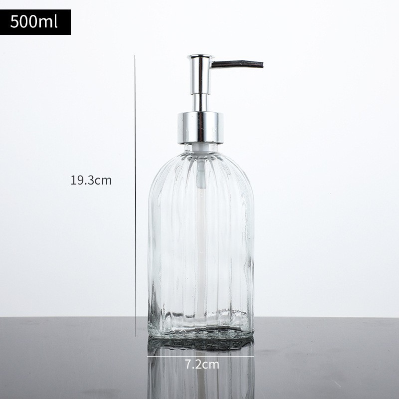 Botella de desinfectante de manos de presión botella de champú de baño doméstico botella de agua de gel de baño botella de cristal embalaje de loción vacía botella duradera