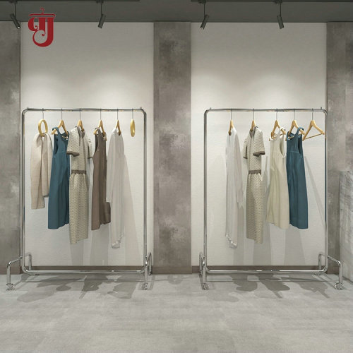 Iron stand for wholesale clothing store, display rack, stainless steel, movable, women's clothing store hanger, dragon gate rack, coat rack