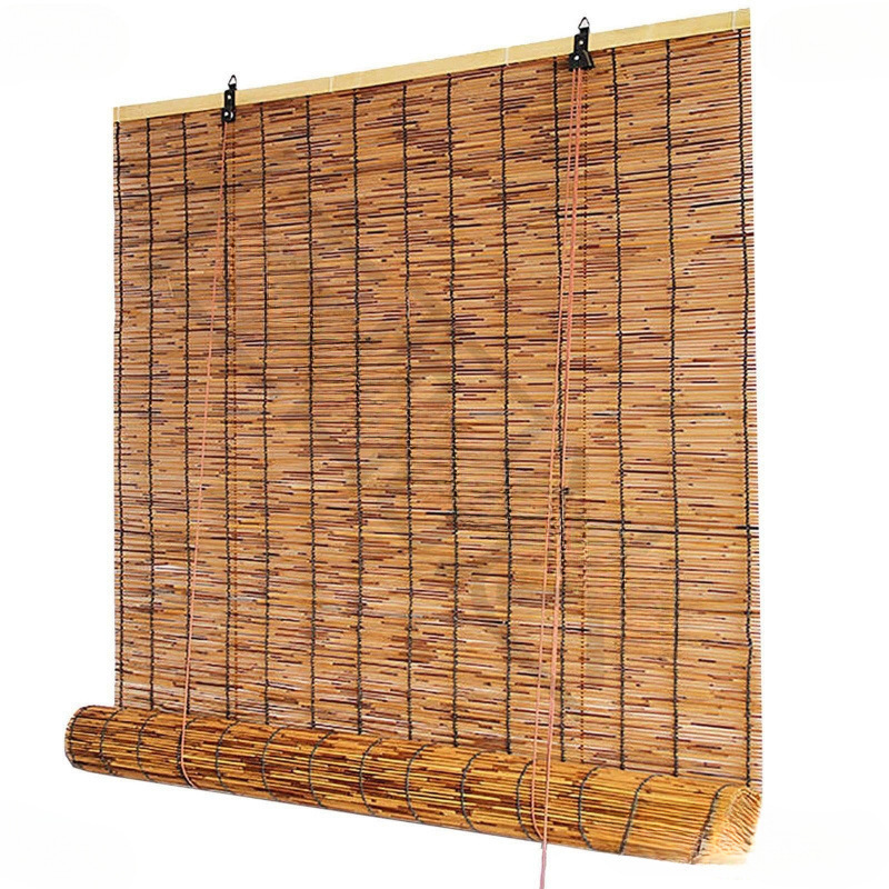 Japanese-Style Reed Curtain, Lattice Partition Curtain, Outdoor Bamboo Curtain, Mosquito-Proof Door Curtain, Live Broadcast Background Ceiling Curtain, Straw Mat