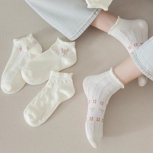 Socks women wholesale spring and summer Zhuji college style bubble mouth white socks students Japanese sweet casual cotton socks