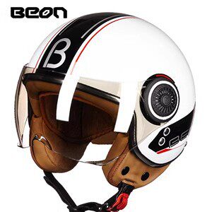 BEON Motorcycle Retro Helmet Men's and Women's Four Seasons General Electric Vehicle Half Helmet Motorcycle 3C and European Certification Summer