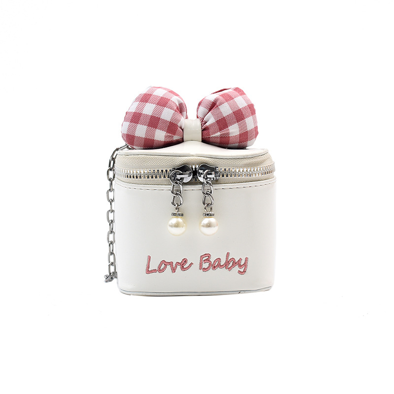 Bolso de cubo de moda coreana 2025 verano nuevo bolso femenino lindo lazo bolso de hombro mini cadena bolso de mensajero