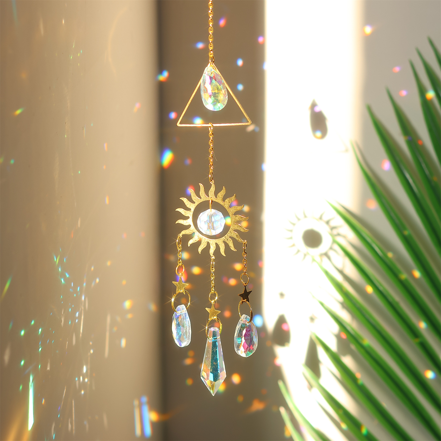 Glam, Simple Style Style Glam Simple Style Sun Mushroom Butterfly K9 Crystal Iron Copper Pendant Artificial Decorations