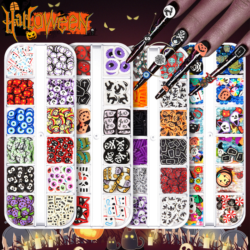 Halloween Nail Art Soft Pottery Sequins Makeup Nail Art Sequins Jewelry Pumpkin Witch Ghost Skull Glitter Powder Halloween Nail Art Soft Pottery Sequins Makeup Nail Art Sequins Jewelry Pumpkin Witch Ghost Skull Glitter Powder