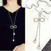 Sweater, long demi-season universal fashionable necklace, high-end accessory, cat's eye, simple and elegant design, Korean style