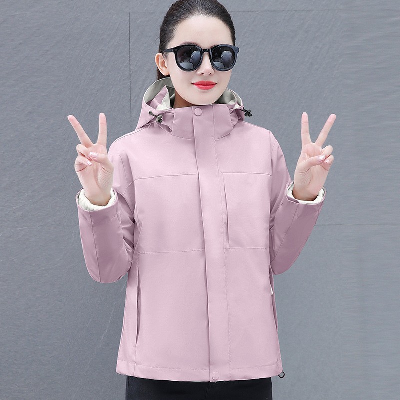 Woodpecker 2026 New Model Women's 3-in-1 Detachable Outdoor Windproof Waterproof Jacket for Spring, Autumn, and Winter