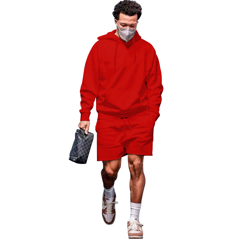 Transfronterizo 2023 Amazon Otoño e Invierno nuevos hombres sueltos traje con capucha casual todo-juego fleece forrado pareja traje hombres