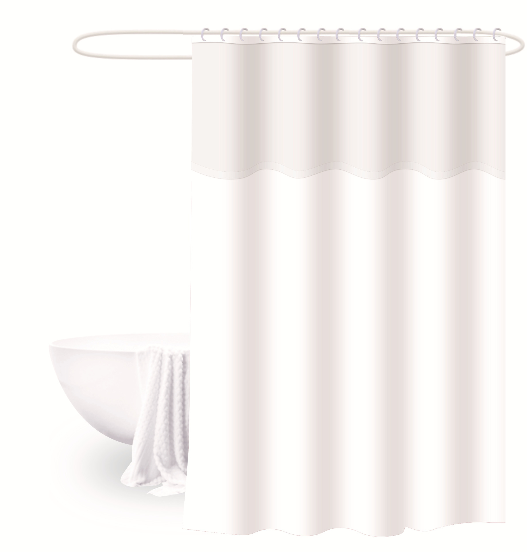 Cortina de ducha 180*180 color sólido engrosada cortina de ducha de tres piezas cortina de baño peva baño semitransparente cortina de ducha de baño impermeable