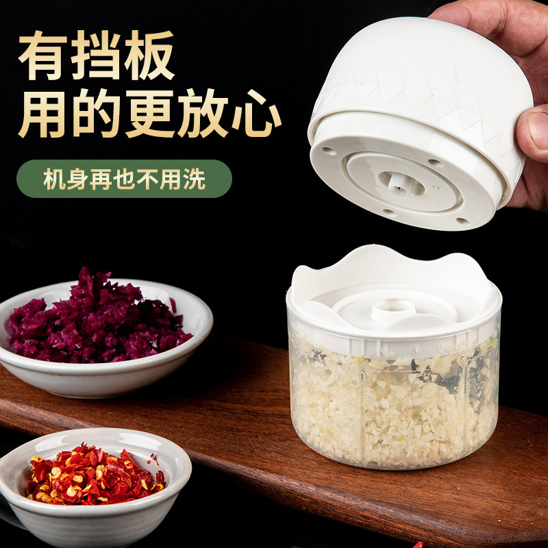 New Electric usb Rechargeable Garlic Puff Dip Small Household Kitchen Electric Garlic Crusher Mash Garlic Pepper
