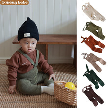 秋冬婴儿宝宝男女童加厚高腰护肚脐背带泰迪绒连裤袜打底裤举重裤