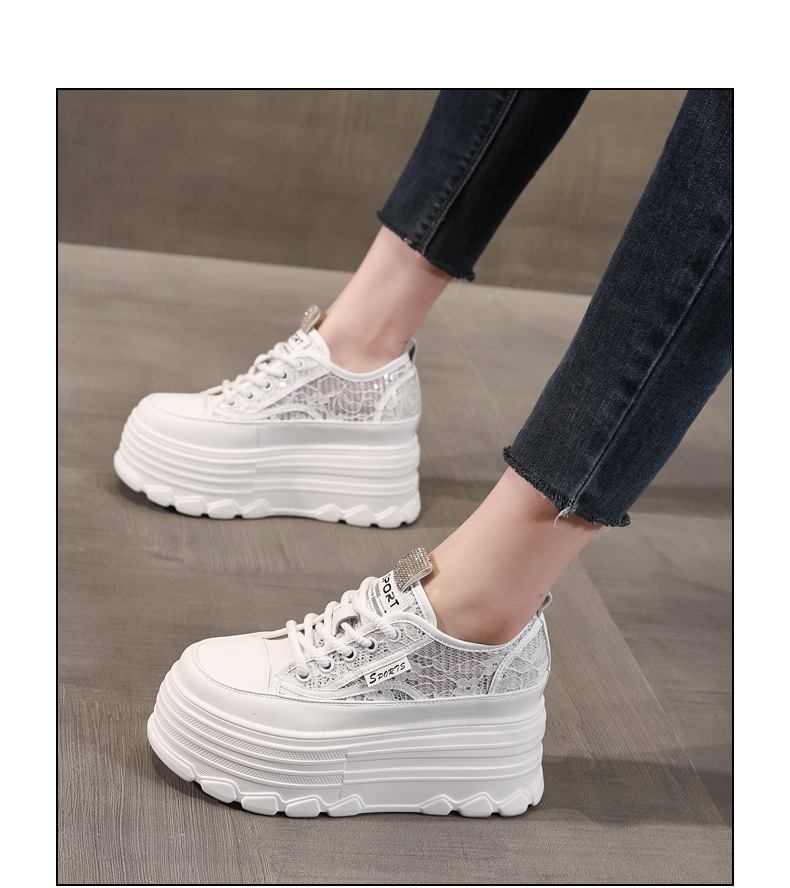 Giày sneaker nữ đế dày lưới thoáng khí phối trắng dễ mặc — Màu đen chi tiết 18