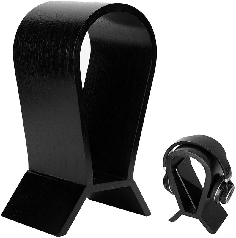 Bluetooth Headset Stand U-Shaped Head-Mounted Walnut Wireless Headset Hanger Display Stand Computer Accessories Storage Rack