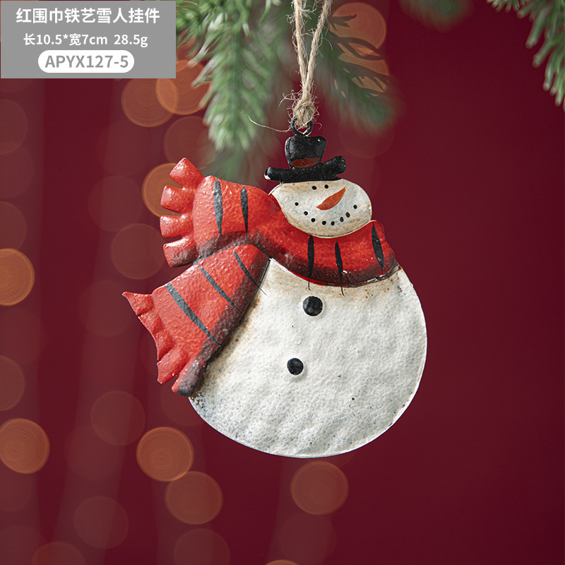 Transfronteriza nueva Navidad pintado vintage árbol de Navidad adornos de hierro Ángel colgante diseño de escena