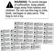 亞馬遜英文警告語標簽貼紙 防窒息標簽紙塑料袋警示語不干膠標簽