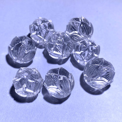 天然の白い水晶の蓮の花の部品のブレスレットとdiyの手の串の蓮の蓬の仏珠のアクセサリーの玉の蓮の彫刻の件