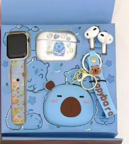 TWS06 クリエイティブでかわいい子供と学生の漫画 Capibala ワイヤレス インイヤー Bluetooth ヘッドセット ウォッチ セット付き|undefined
