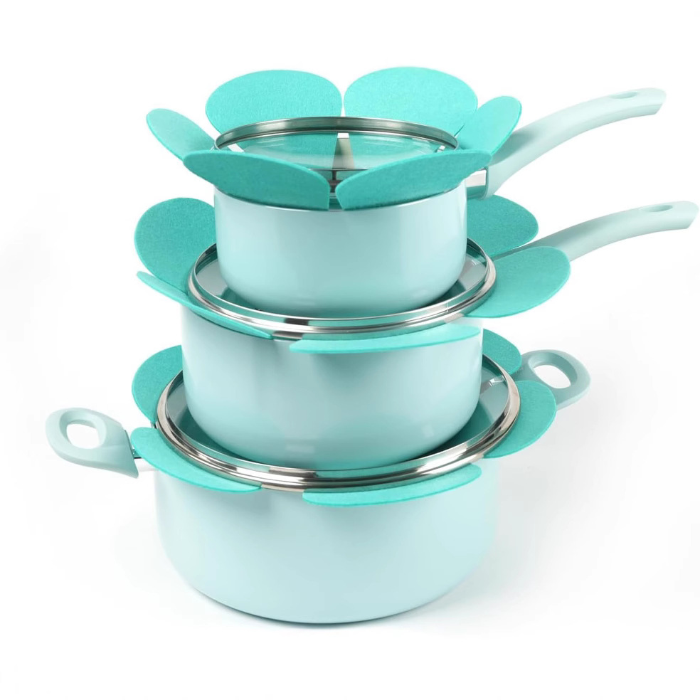 Fábrica directa de 15 piezas de set de ollas sin humo sin toque bandeja popular cocina set de regalos ollas