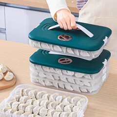 特別価格のポータブル多層餃子箱、大容量の鮮度保持蒸し餃子箱、積み重ね可能な冷凍餃子箱