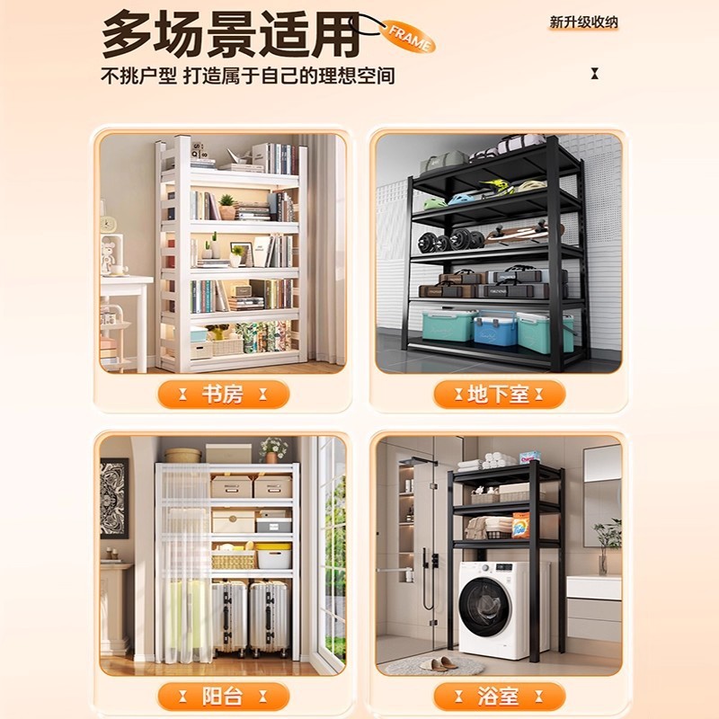 家用置物架落地多层货架阳台客厅收纳架储物间超市快递整理展示架|undefined
