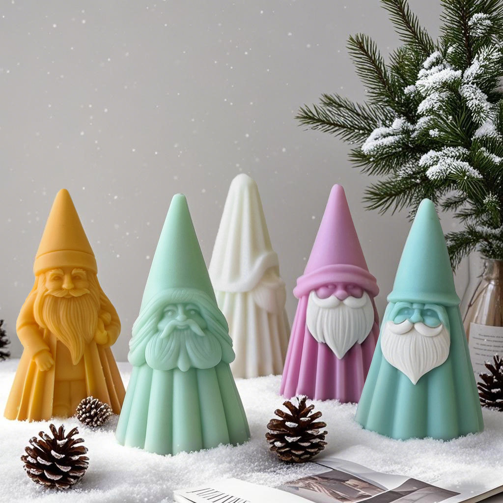 Jiahuimei Santa Claus aromaterapia vela molde de silicona DIY Navidad jabón hecho a mano fragancia regalo piedra