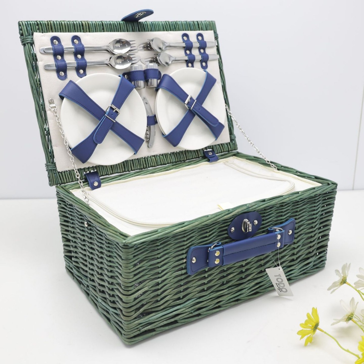 Fábrica de stock de cestas de mano de sauce con cubierta de cestas de regalo de caña al aire libre con cubierta de cubierta de cestas de picnic de estilo retro