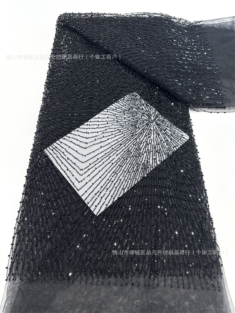 Sequin, tubo de perlas bordado, tela de bordado, alta definición, diseño de moda, vestido de moda, vestido de boda, tela