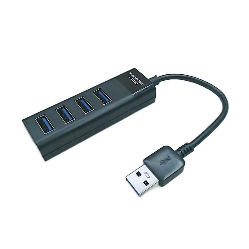 源欣USB3.0分线器延长线4口高速集线器usb3.0HUB大功率黑色3.0