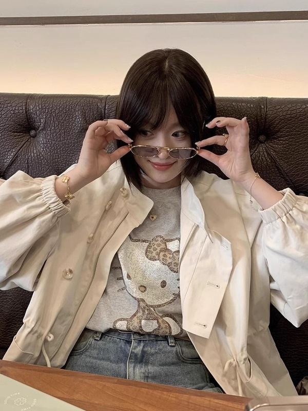 日本の新しい夏のハローキティプリント半袖Tシャツトップス純綿半袖Tシャツ女の子向け|undefined