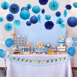 , lantern paper flower ball kindergarten classroom decoration corridor hanging ornament ring air hanging ornament ocean decoration