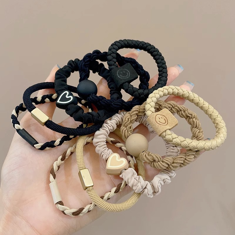 Banda de goma para mujer después de atar la cabeza, cabeza alta, cola de caballo, cuerda de pelo, temperamento, cuerda de cabeza, alta elasticidad, goma elástica duradera, simple nuevo anillo para el cabello