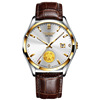 Golden mechanical swiss watch, mechanical watch, steel belt, waterproof men's watch, Switzerland, 24 carat, fully automatic