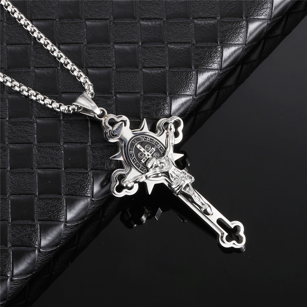 Hip Hop Traverser Acier Inoxydable Placage Hommes Pendentif Collier Pendentif display picture 5